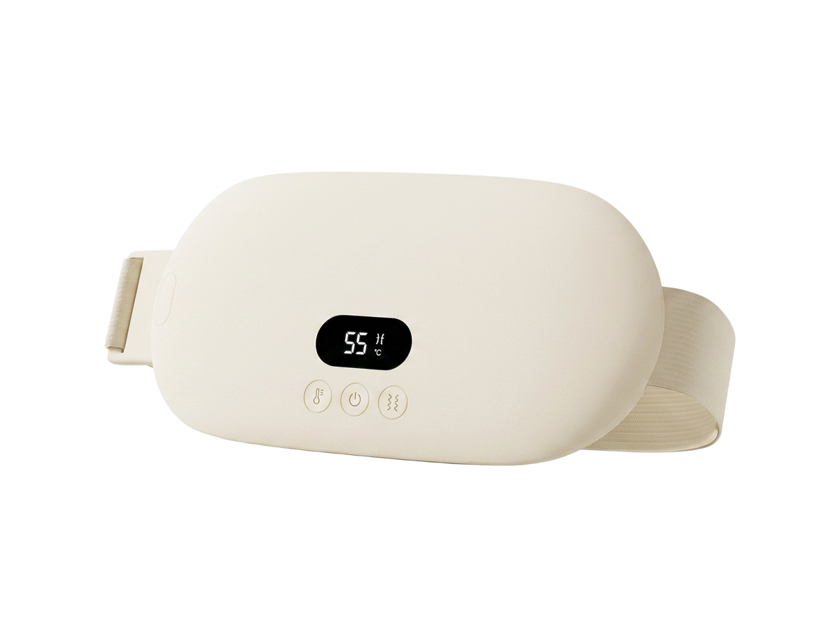 Embrace heated wellness belt in cream, shown at a three-quarter angle